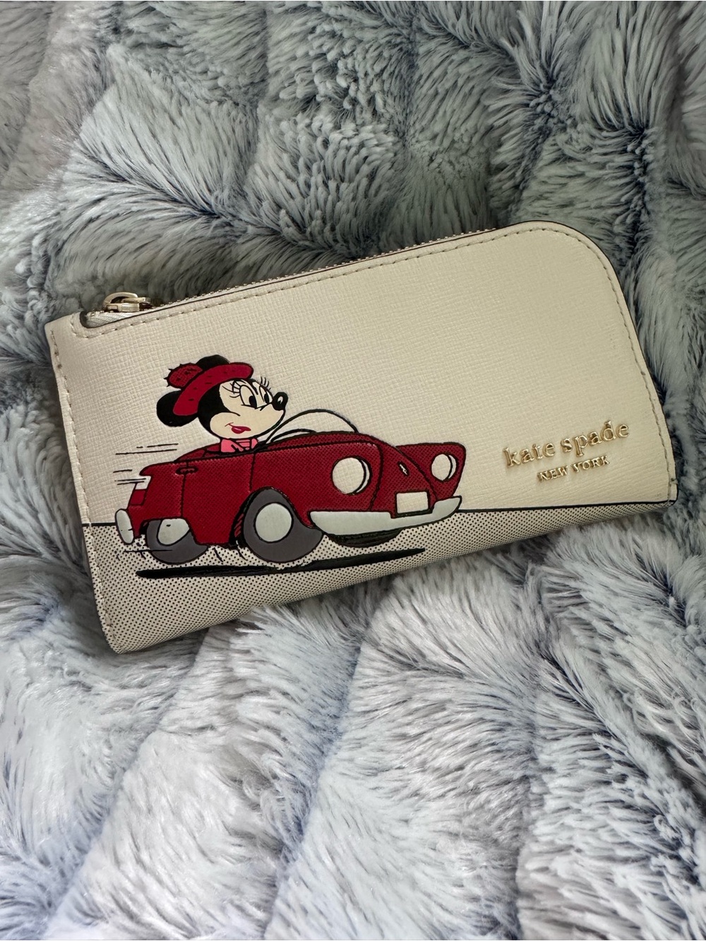 kate spade Cream and Red Minnie Mouse Zip Wallet